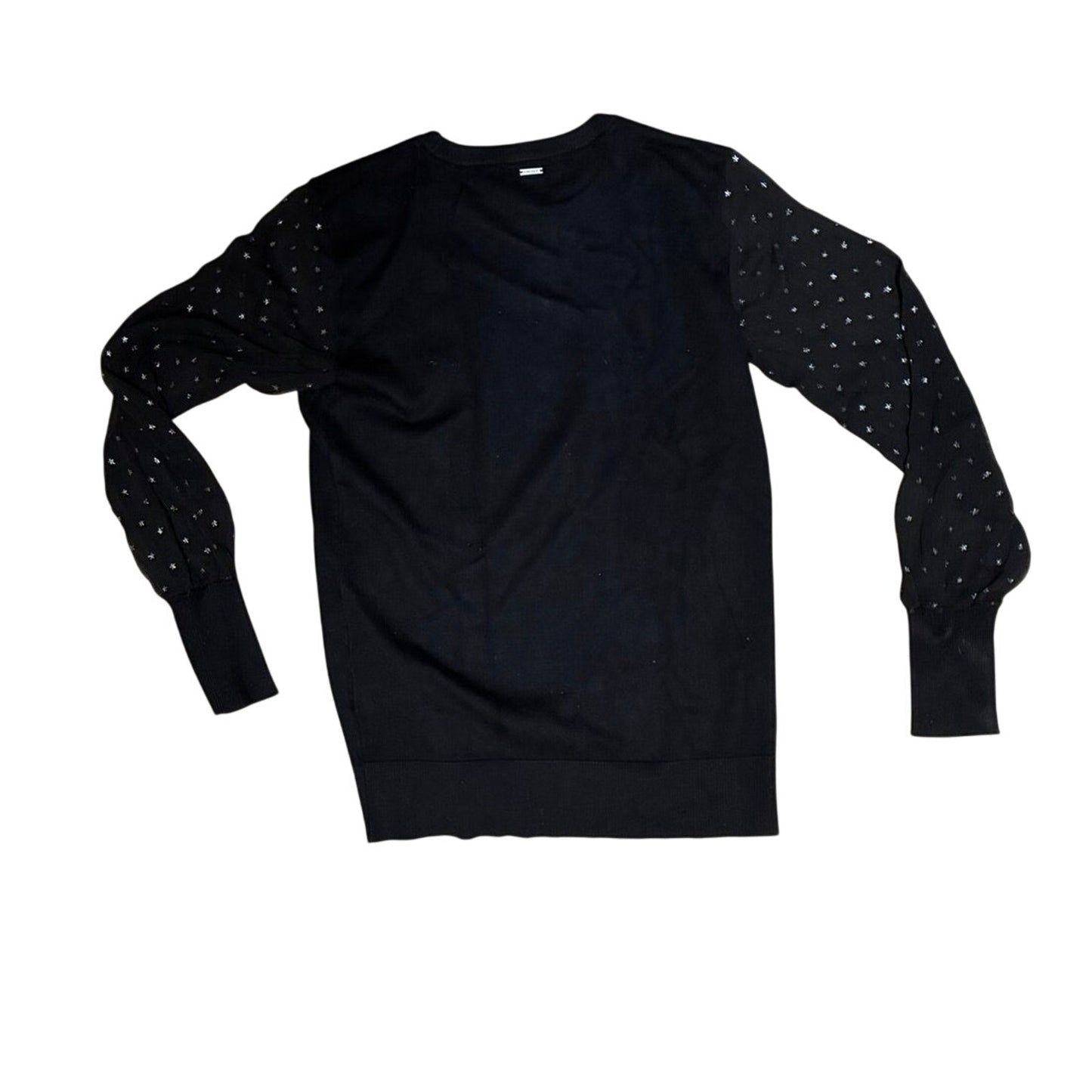 DKNY Women’s Black Long Sleeve Shirt With Stars On The Sleeves Size Xs