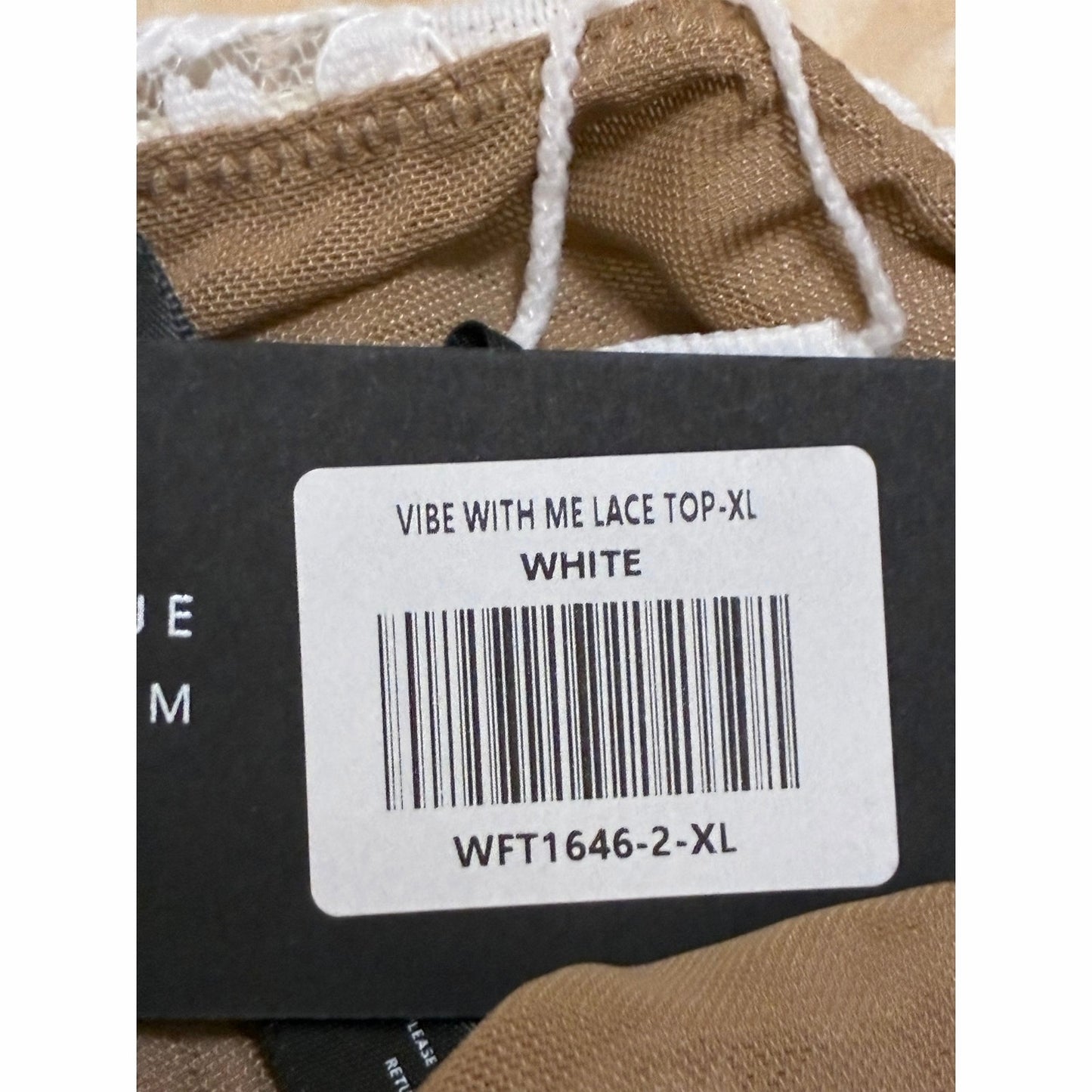 Vibe With Me Lace Top-XL White New