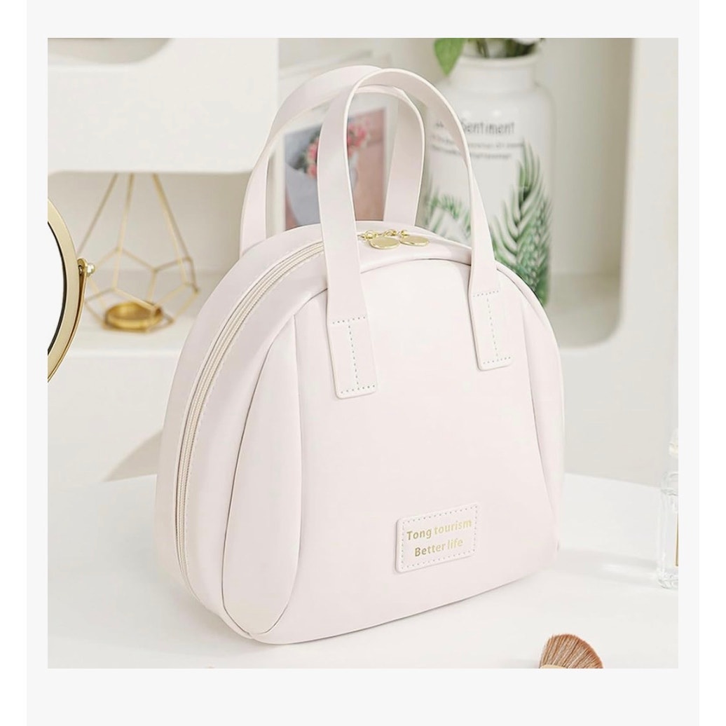 Makeup Bag,Travel Makeup Bag, Cosmetic Bags for Women and Girls White