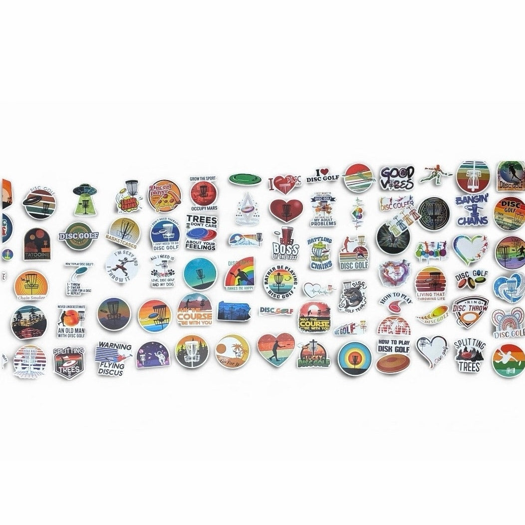 100 Frisbee Golf Stickers New