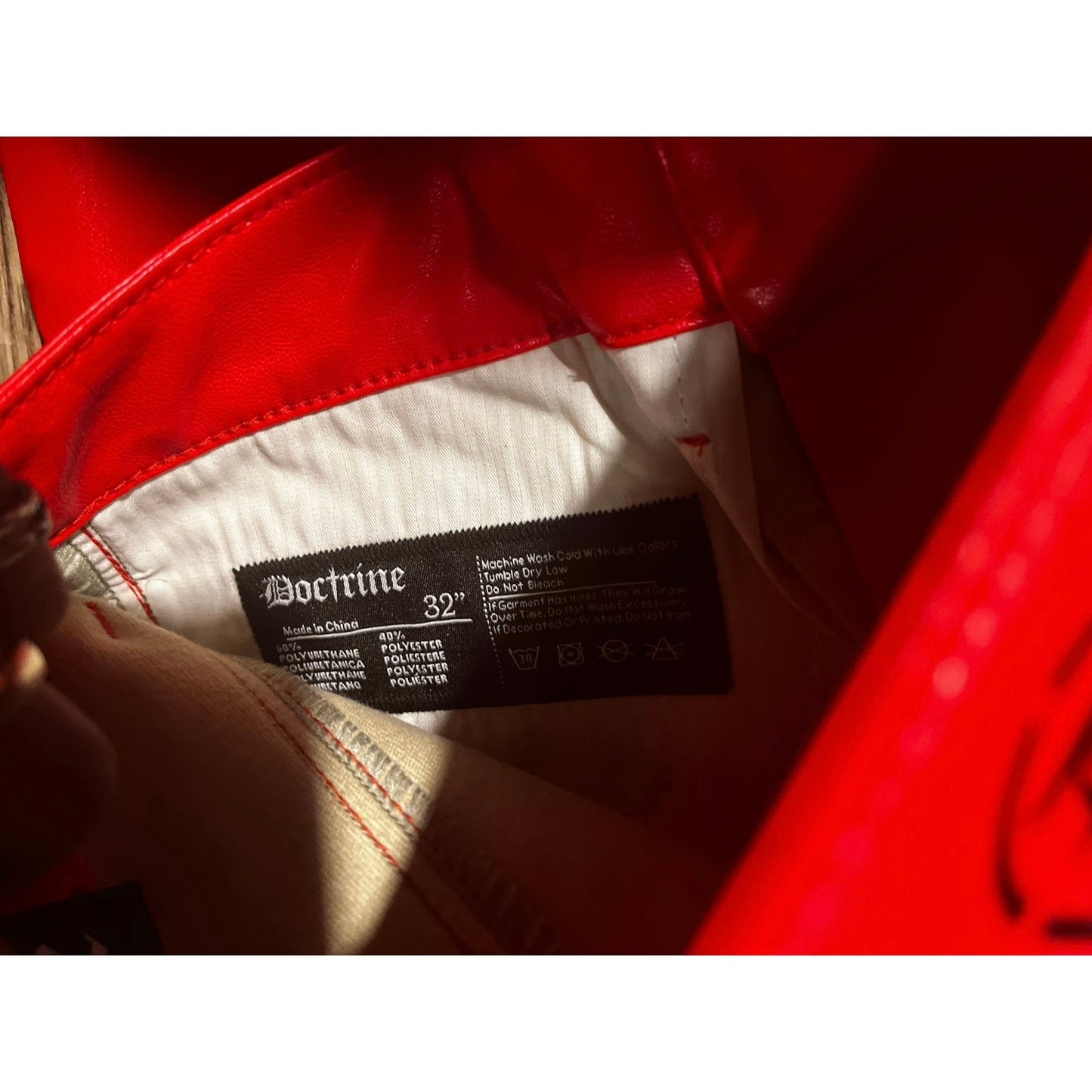 Doctrine Carter Super Stacked Jean Red Pu Size 32