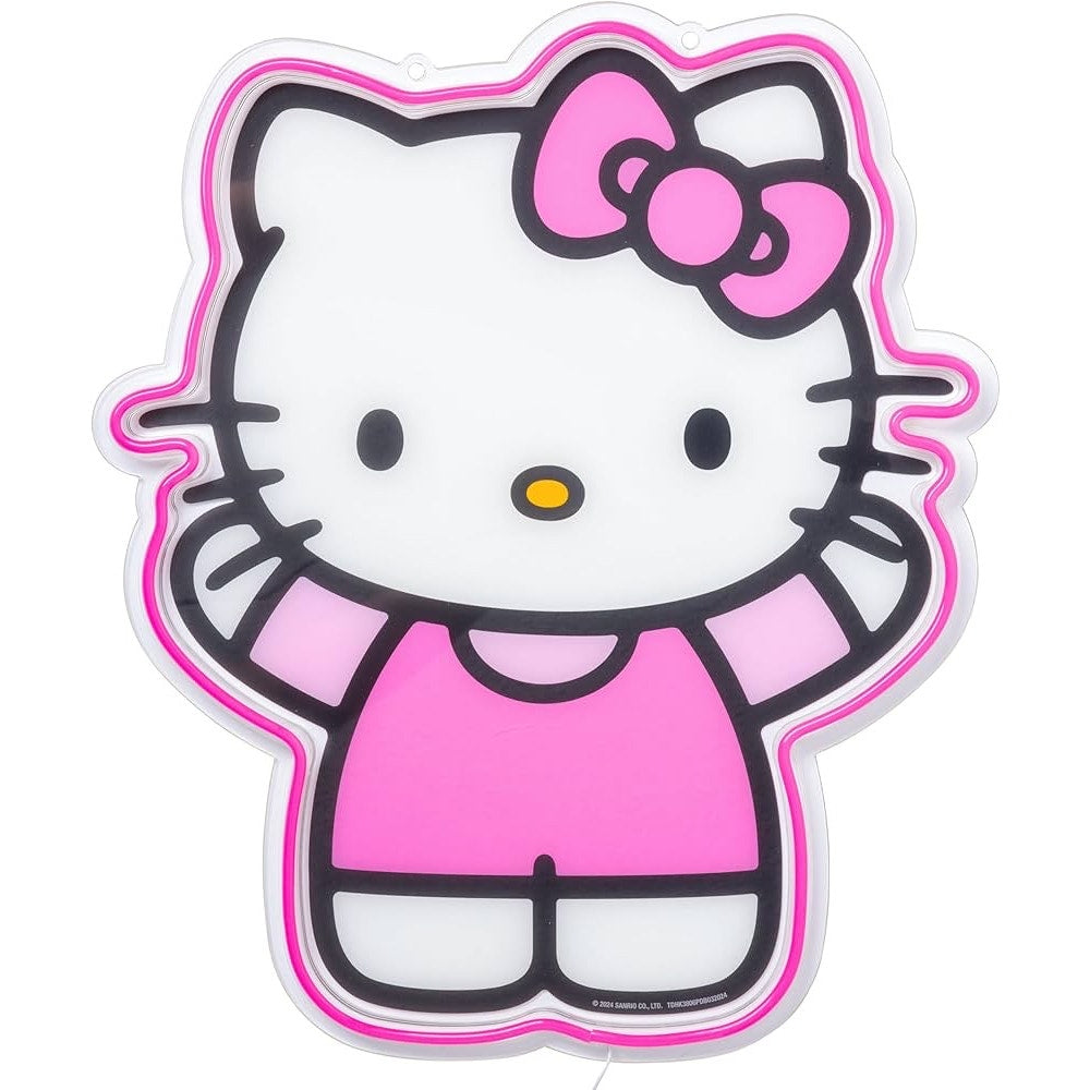 Silver Buffalo Sanrio Hello Kitty LED Neon Light Die Cut Acrylic Wall Art, 16"x19"