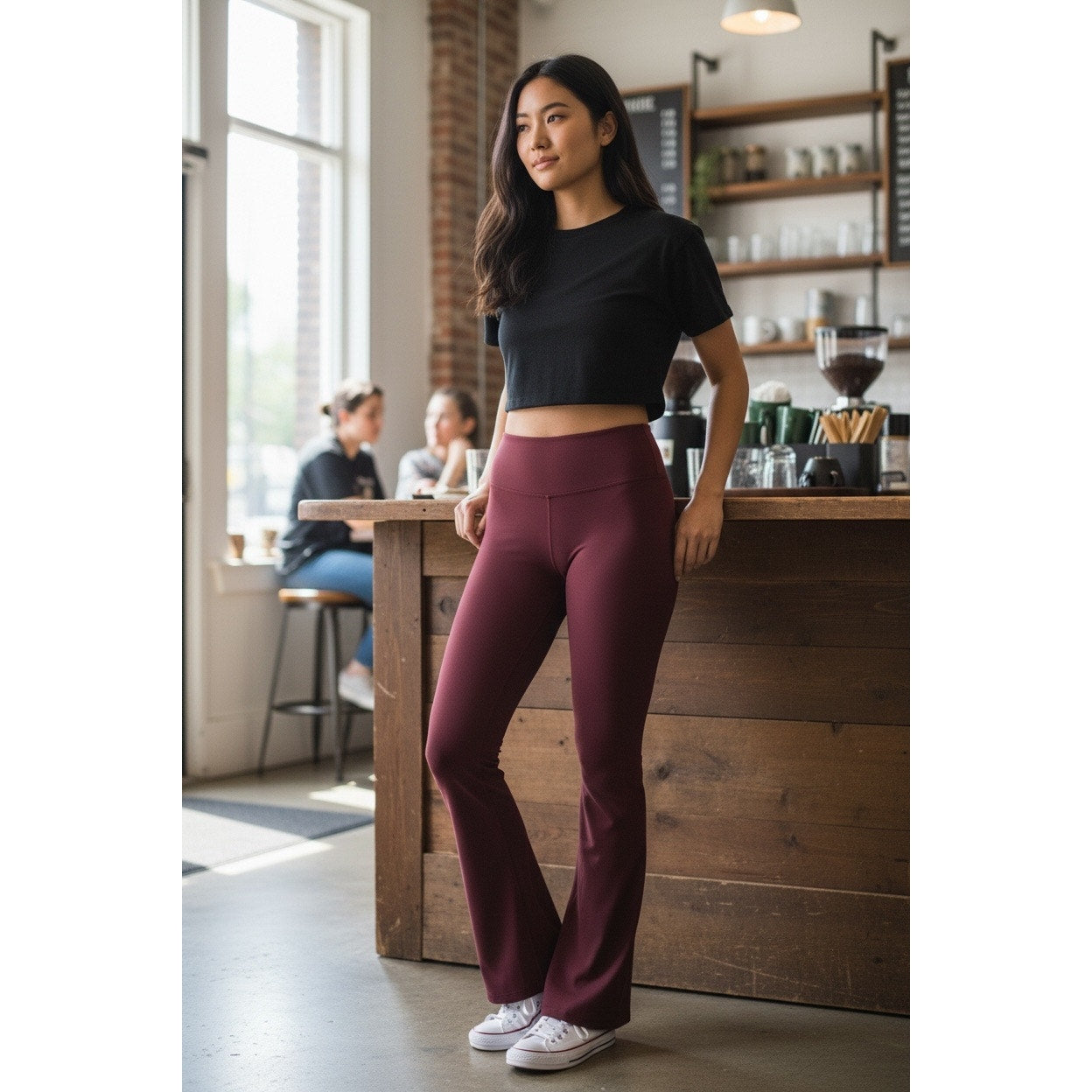 All In Motion Women’s burgundy Flare Legging Size Large