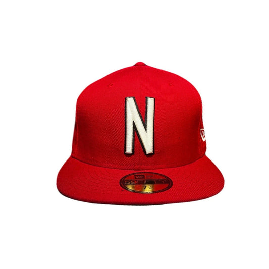 New Era Hat Red With A N On The Front Size 7 1/4