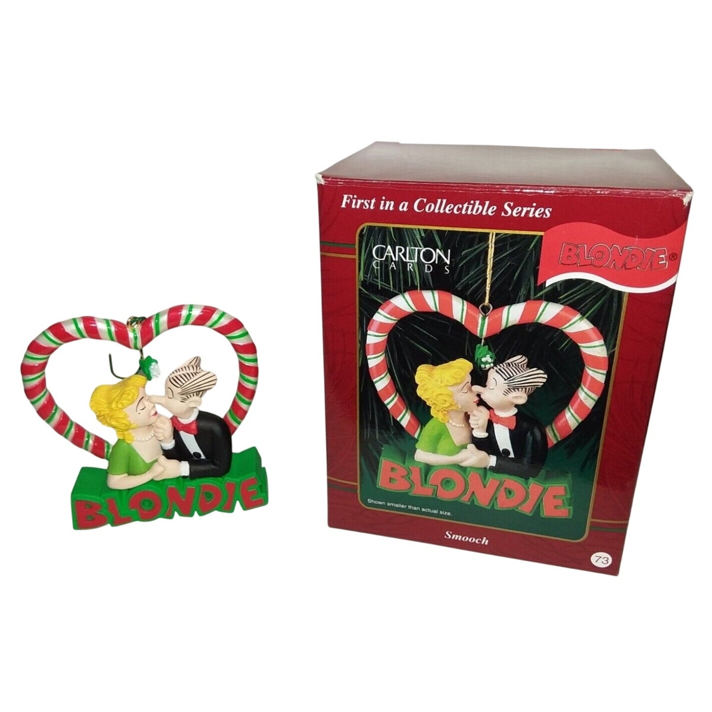 1999 Carlton Cards Heirloom Collection BLONDIE & DAGWOOD "Smooch" Xmas ornament