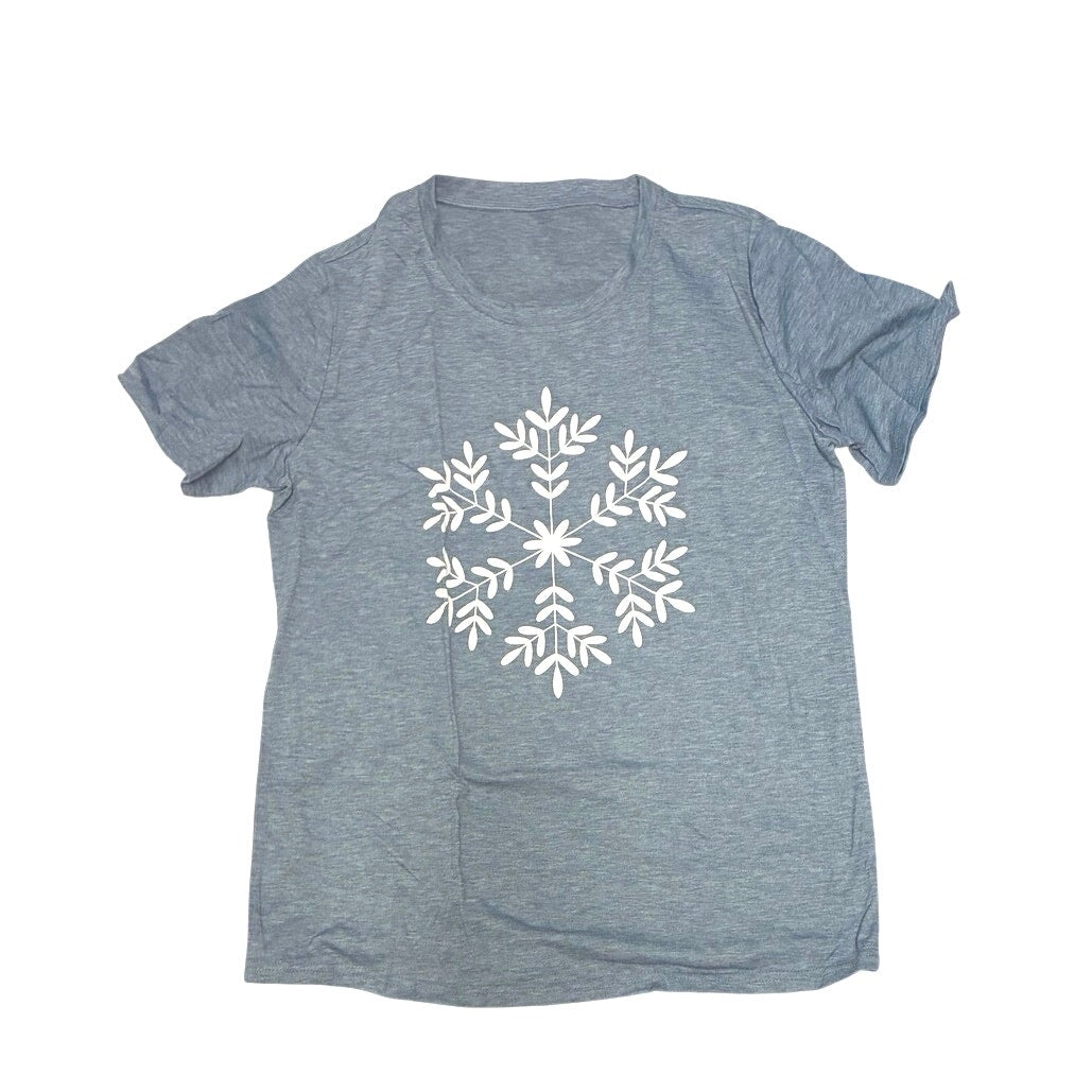 Merry Christmas Tshirts Women Funny Cute Snowflake Letter Print Graphic Print