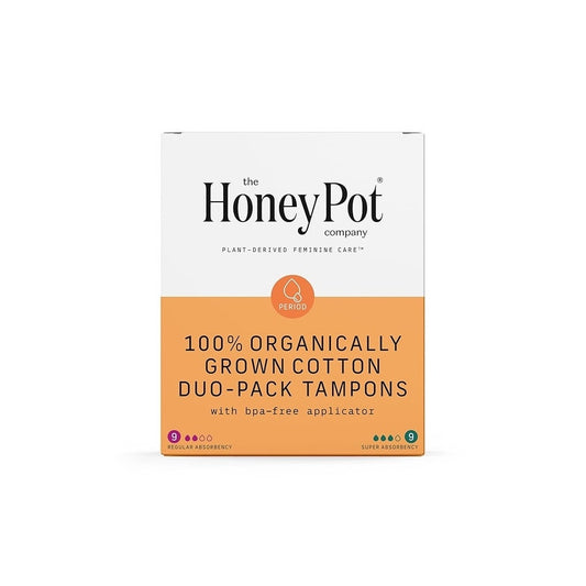 The Honey Pot Company - Multipack -100% Organic Cotton Core Tampons w/Bio Plastic Applicator