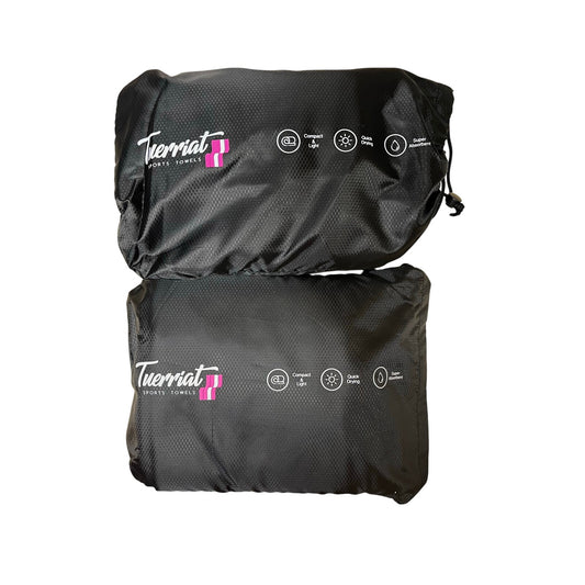 2 Tuerriat Sports Towels Blue New 90cm X 40cm Medium & 130cm X 60cm Large