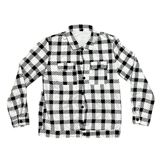 SHEIN Men’s Button Down With Black & White Checker Size Medium