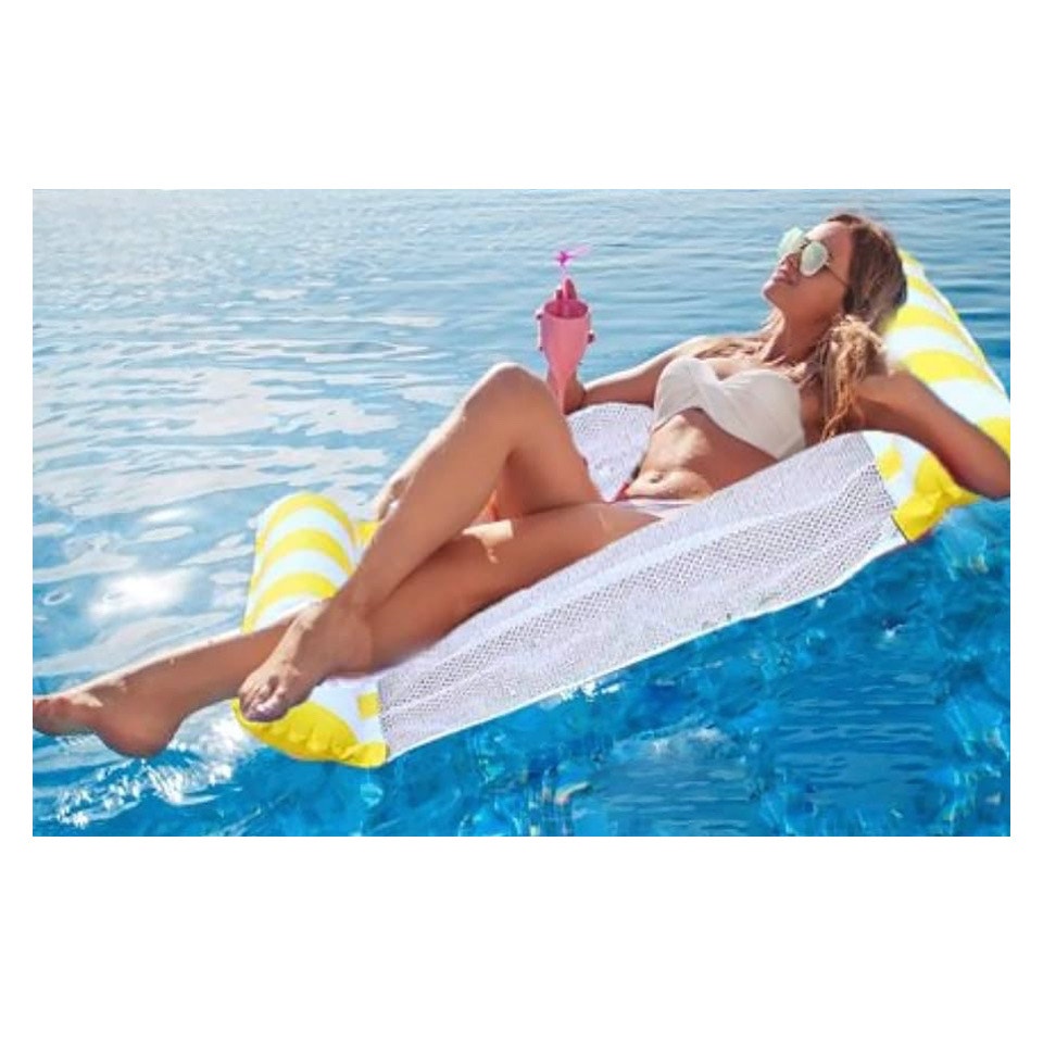 Inflatable Floating Bed Striped Floating Row Water Recreation Inflatable Lounge