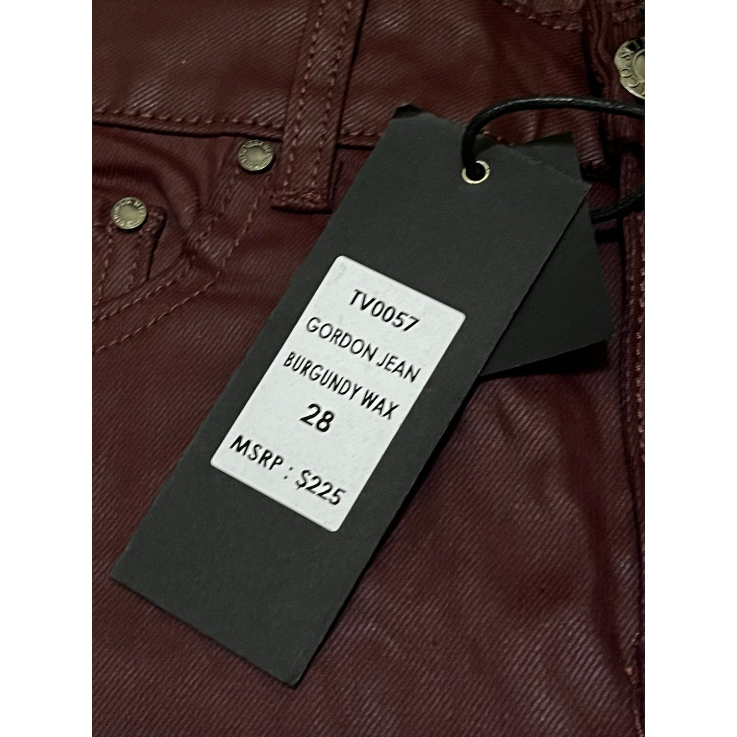 Si Tu Veux Gordon Jean’s Burgundy Wax Superstack  Size 28