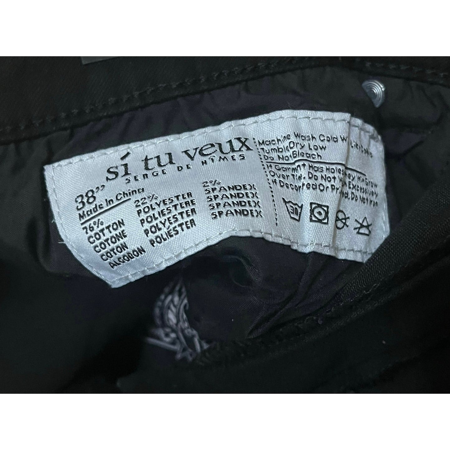 Si Tu Veux Brutini Jeans Jet Black Superstack Men’s Size 38