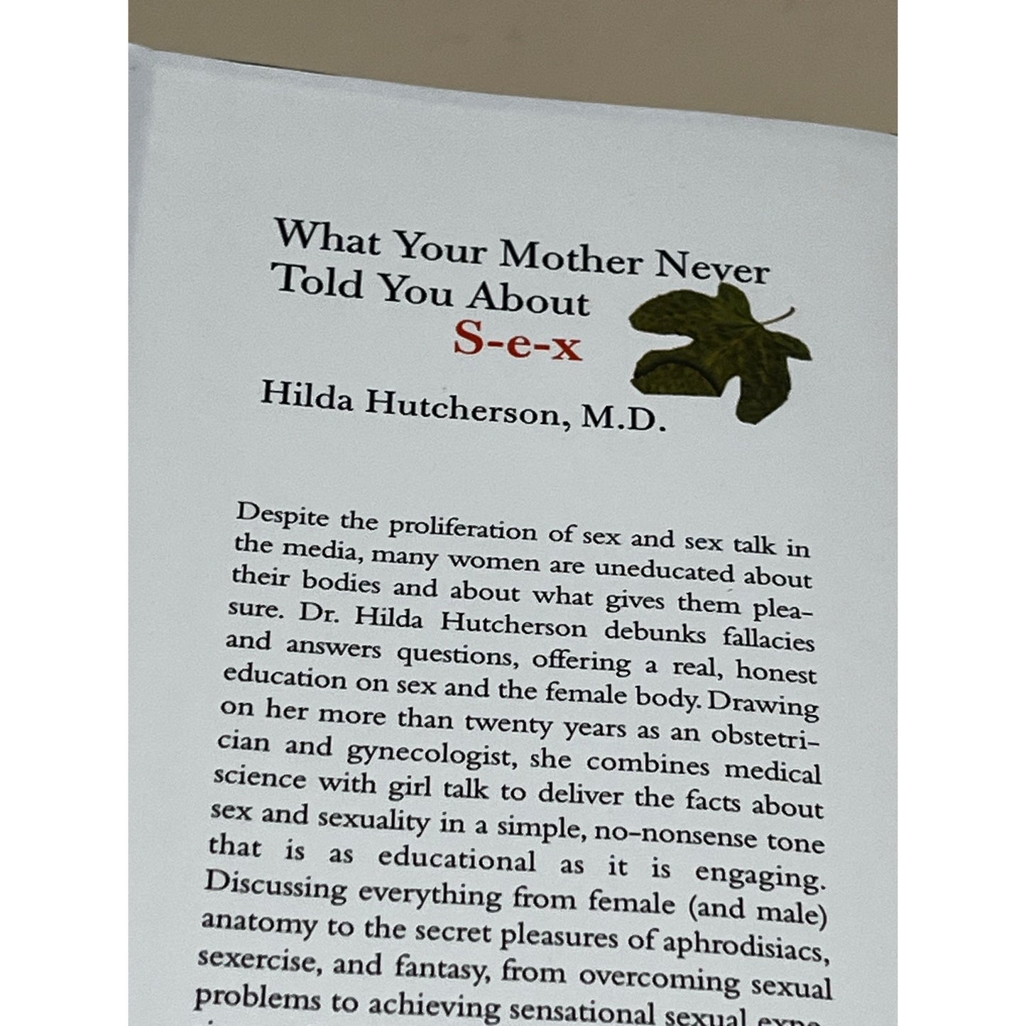 What Your Mother Never Told You about SEX HardCover Book
