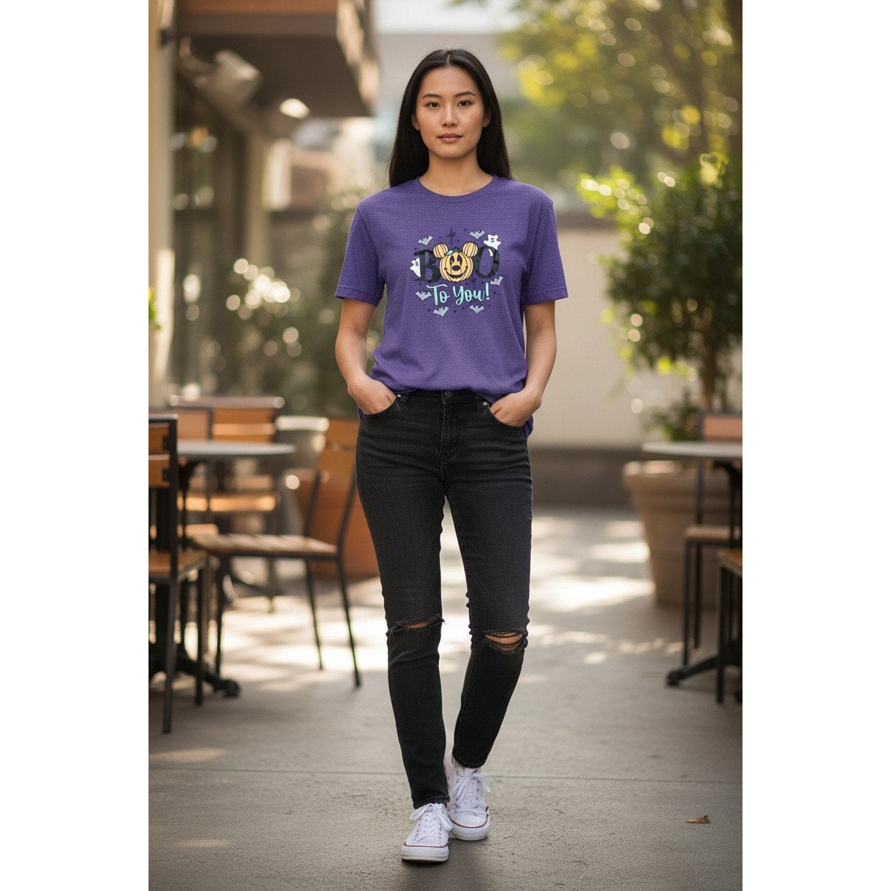 Women’s Boo To You Purple T-Shirt Size Large