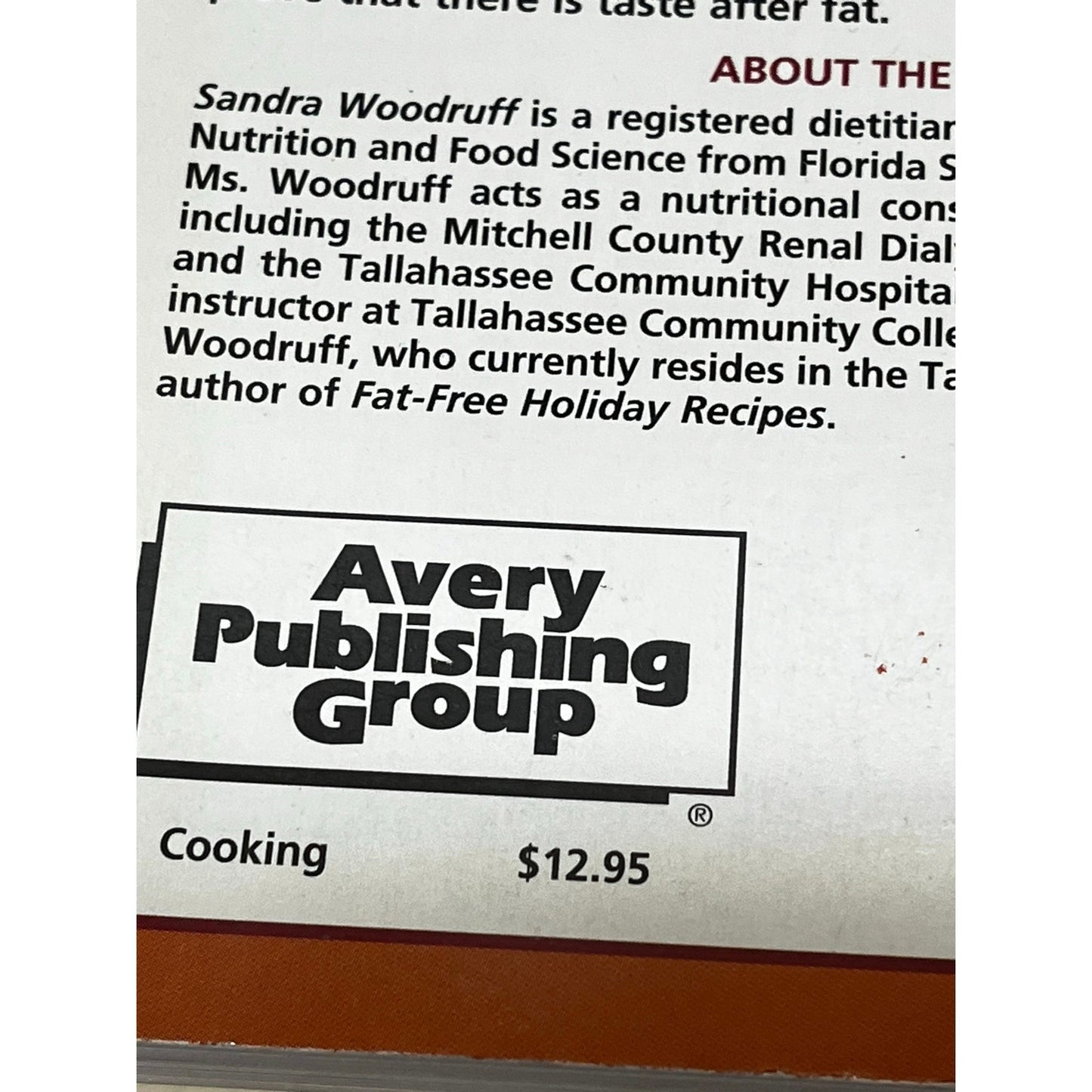 Fat-Free Baking Sandra Woodruff RD Paperbook
