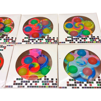8 Tie-Dye Light Up Fidget Spinner Pop Toy