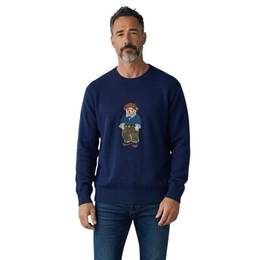 Manfinity Men’s Crewneck Navy Sweater Size 4XL