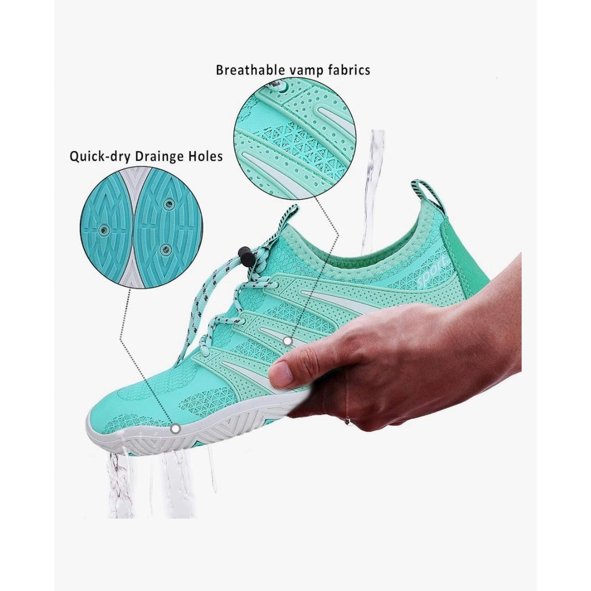 Mens Womens Water Shoes Sports Quick Dry Barefoot Diving Swim Surf Aqua XL