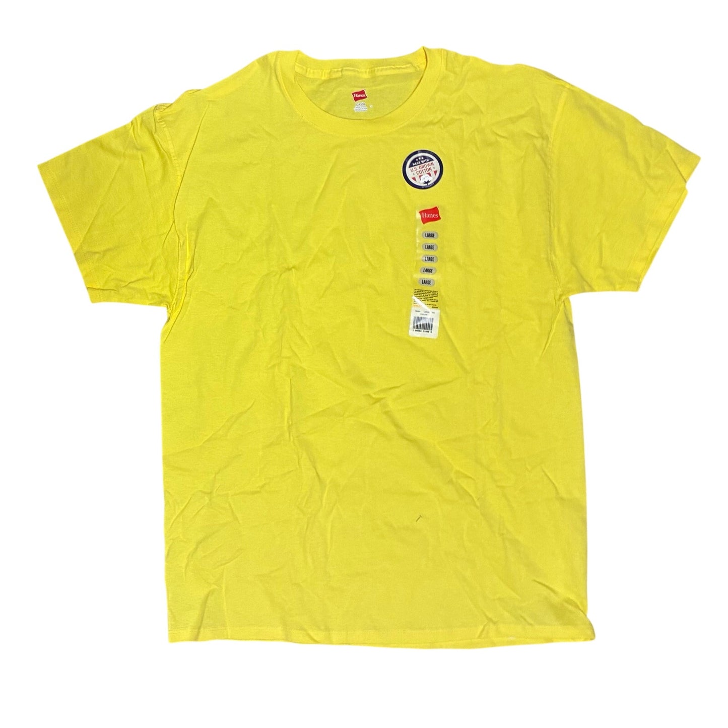 Hanes Men’s Yellow T-Shirt Size Large New