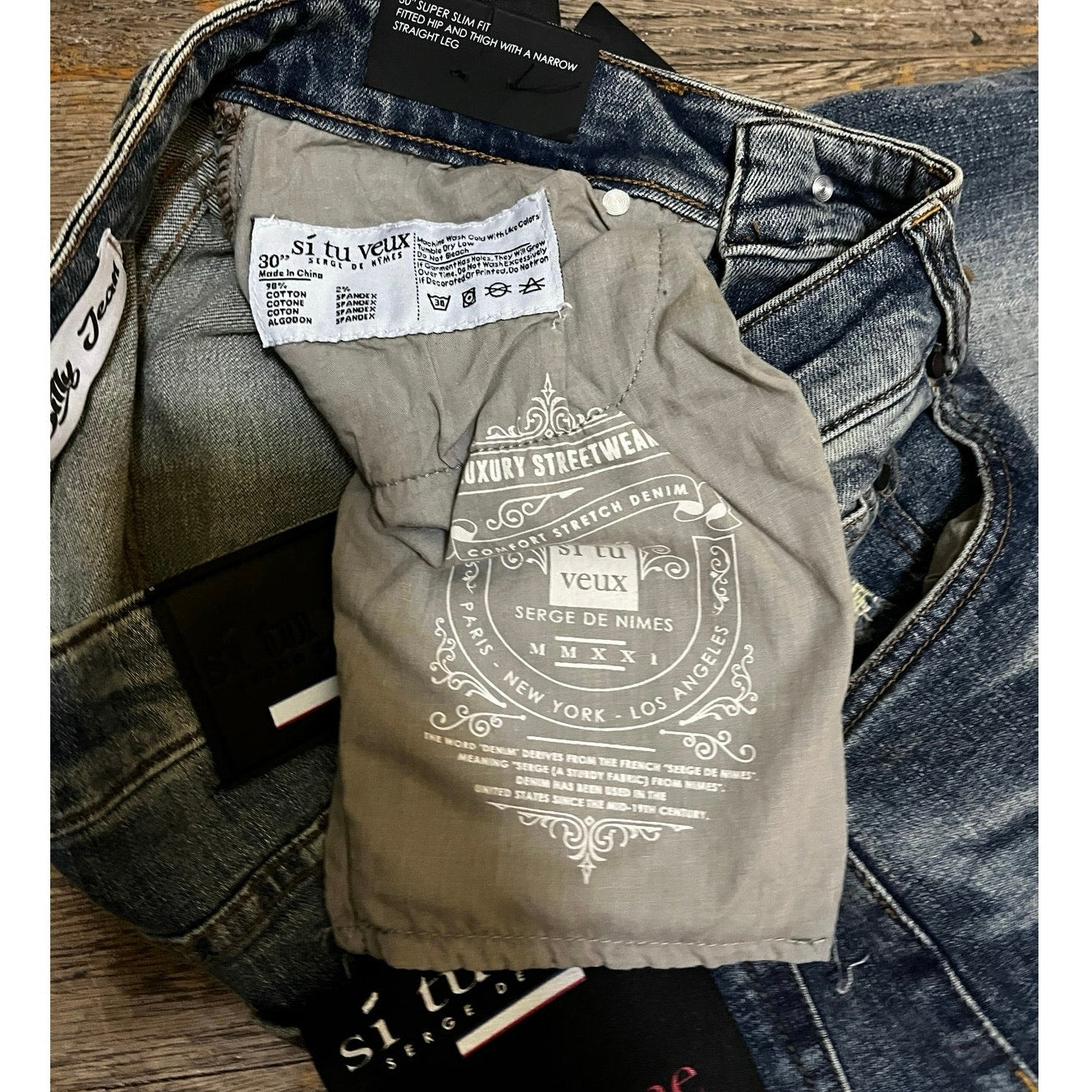 Si Tu Veux Alix Jeans Superstack Men’s Size 30 Billy Jeans