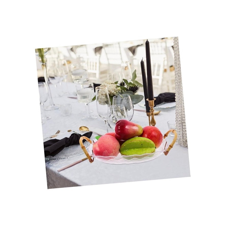 Decorative Fruit Plate Handles Elegant Storage Tray for Kitchen Counter and Table Centerpiece for Fruits and Snacks