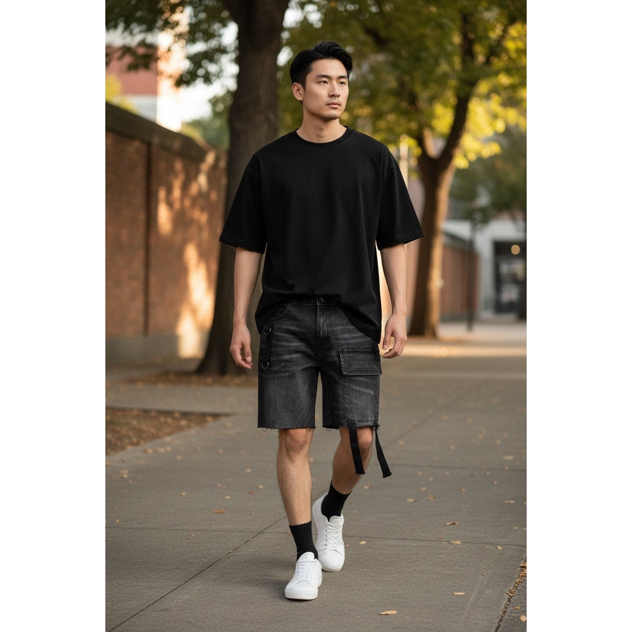 Si Tu Veux Men’s Shorts Size 34 Black Skinny Fit 34” Inseam