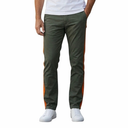 H & M Olive Green With Orange Stripe On The Side Men’s Pants Size 38