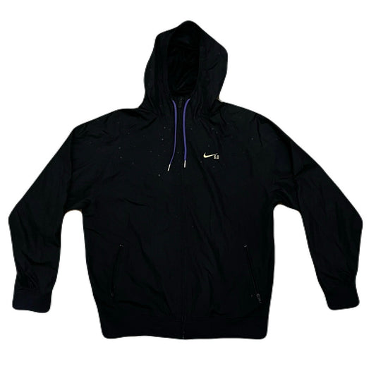 Nike Black Windbreaker Jacket Size Large In Great Condition With Purple Hoodie strings