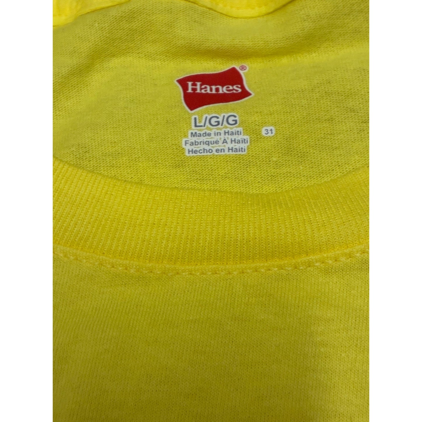 Hanes Men’s Yellow T-Shirt Size Large New
