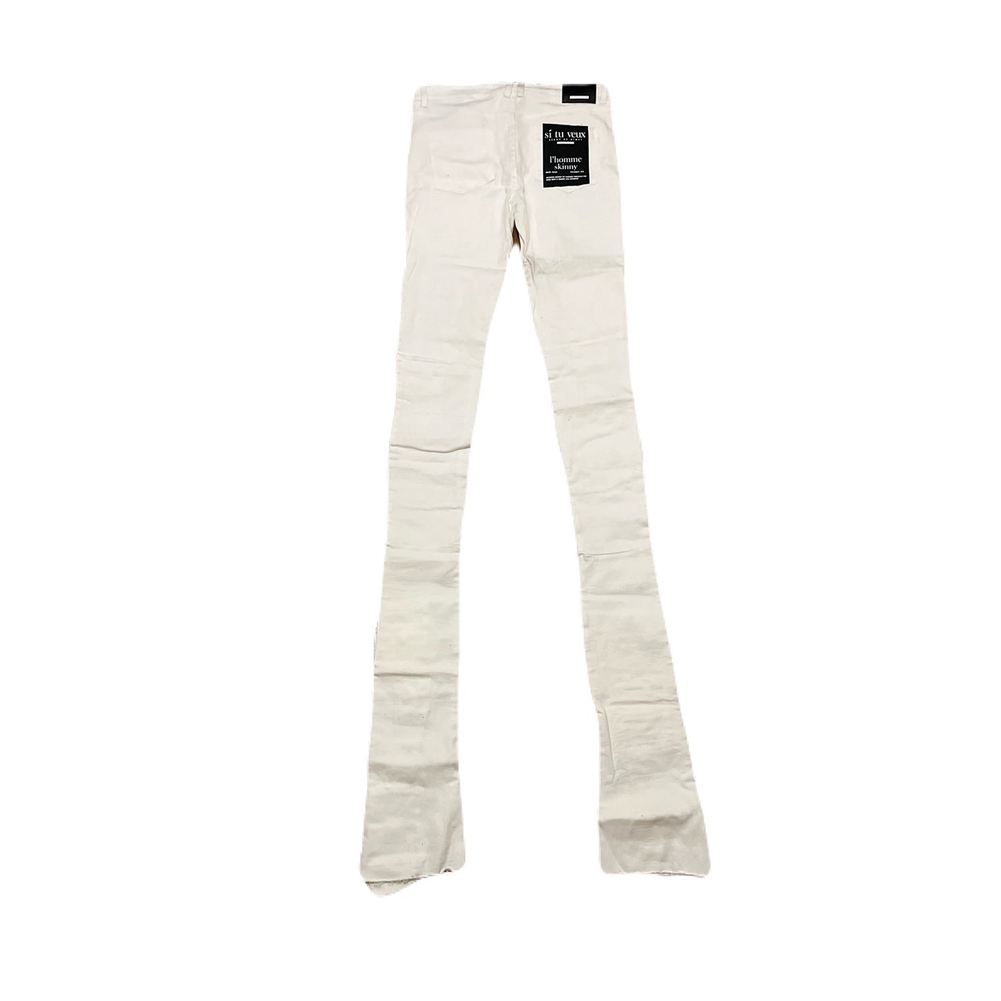 Si Tu Veux All White Mens Superstack Jean’s Size 36
