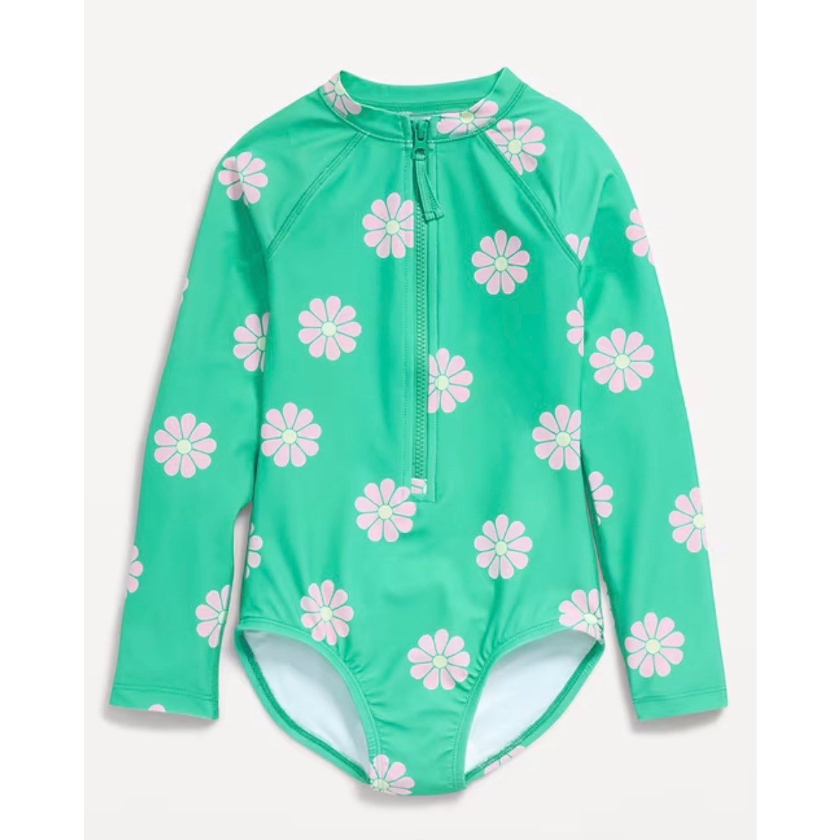 Old Navy Long-Sleeve Rashguard Swim One-Piece for Girls Size 5
