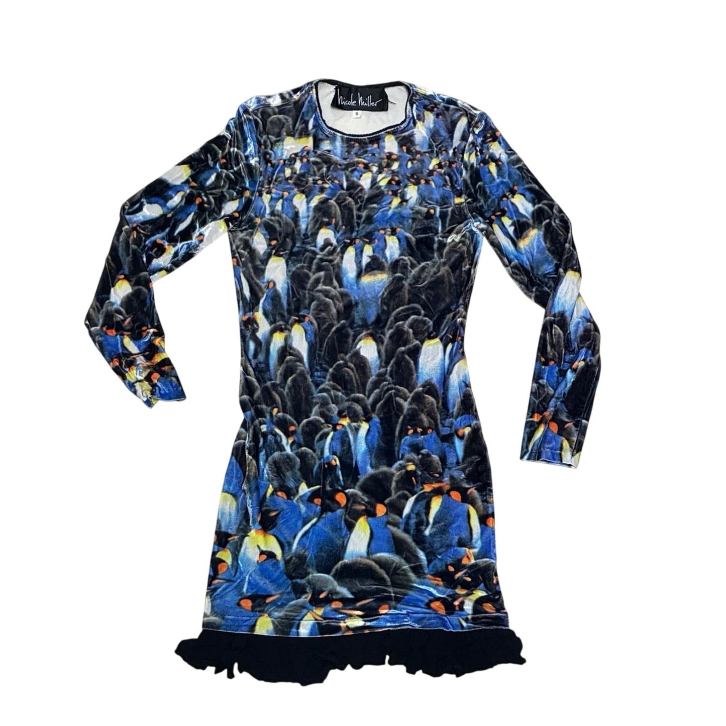 Nicole Miller Blue Women’s Dress With Penguins Print On Them Size Small