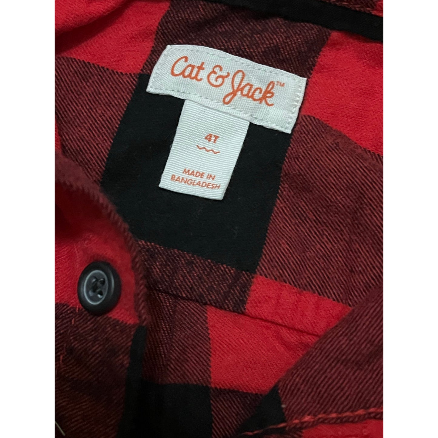 Cat & Jack Kids Long Sleeve Red & Black Size 4 T