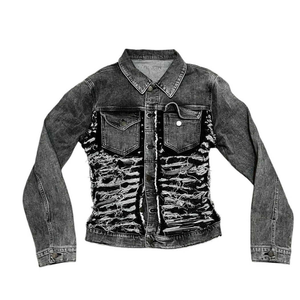 Si Tu Veux Grey & Black Women’s Jean Jacket Size 32