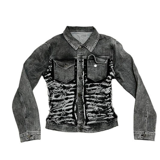 Si Tu Veux Grey & Black Women’s Jean Jacket Size 32