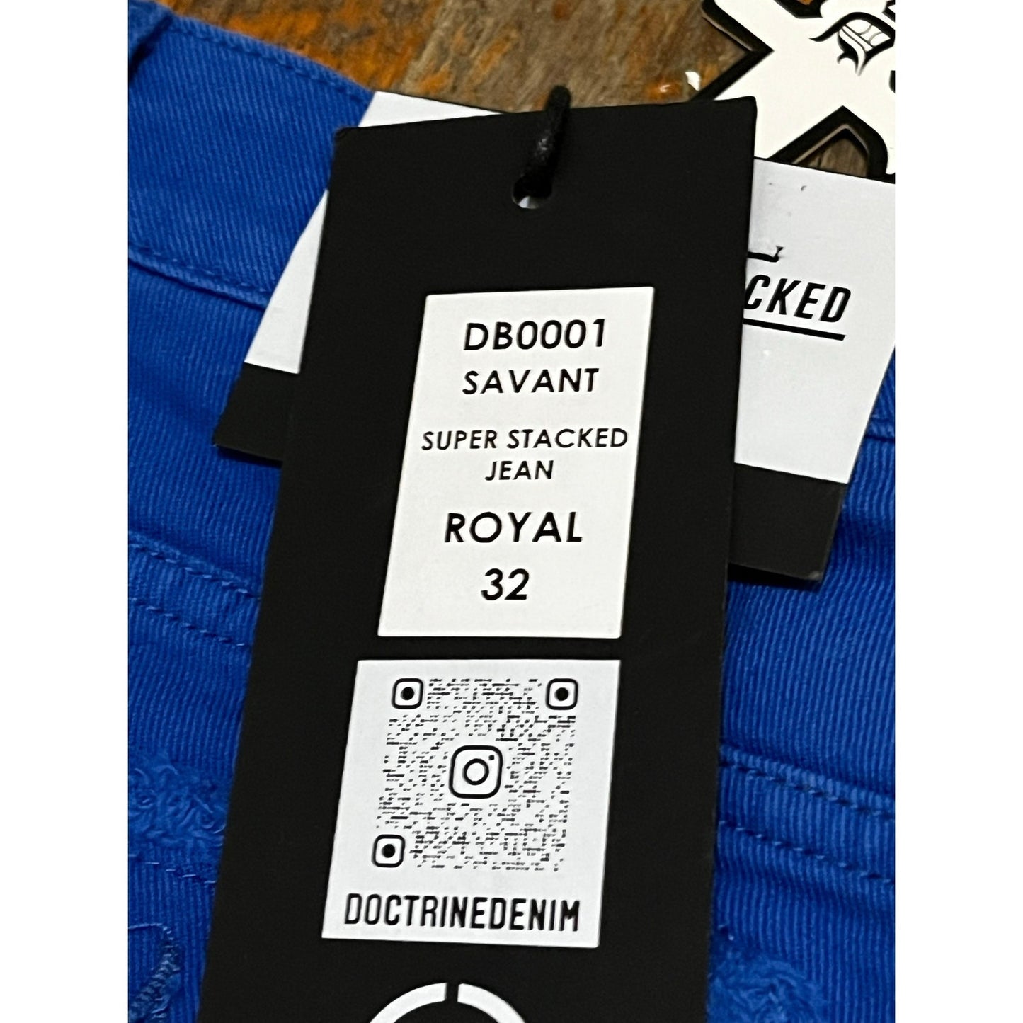Doctrine Savant Royal Blue Superstack Men’s Jean’s Size 32