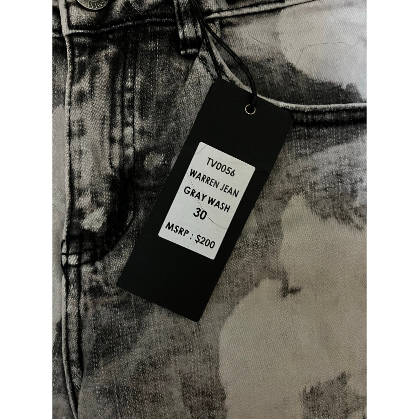 Si Tu Veux Warren Jean Gray Wash Size 30 New