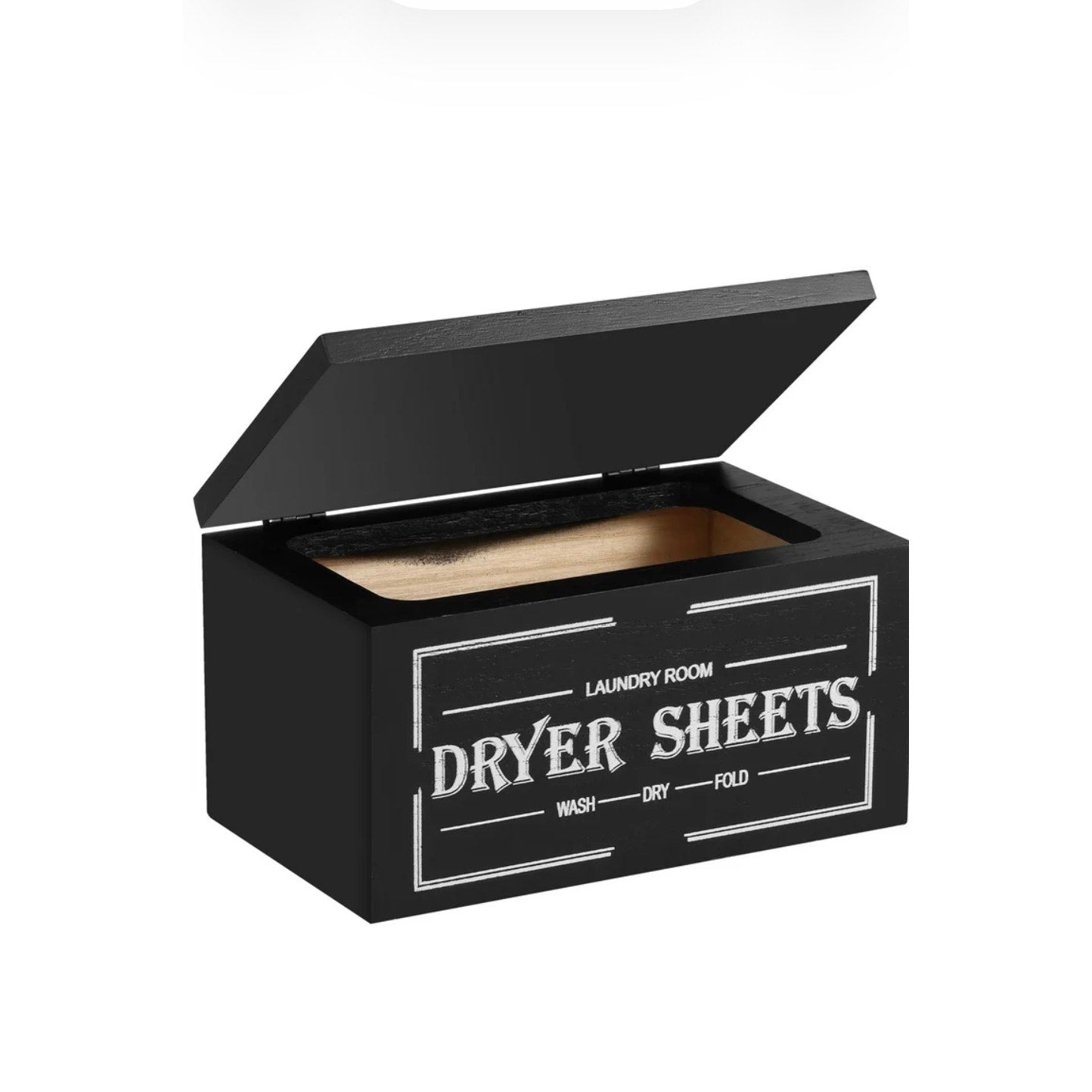 Wooden Dryer Sheet Holder With Lid Large Capacity Dustproof