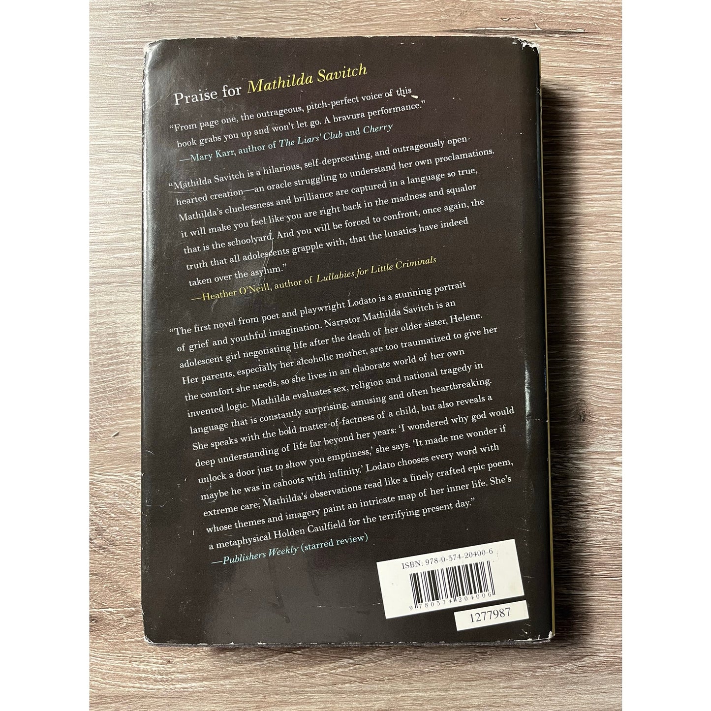 Mathilda Savitch Hardcover Book By Victor Lodato