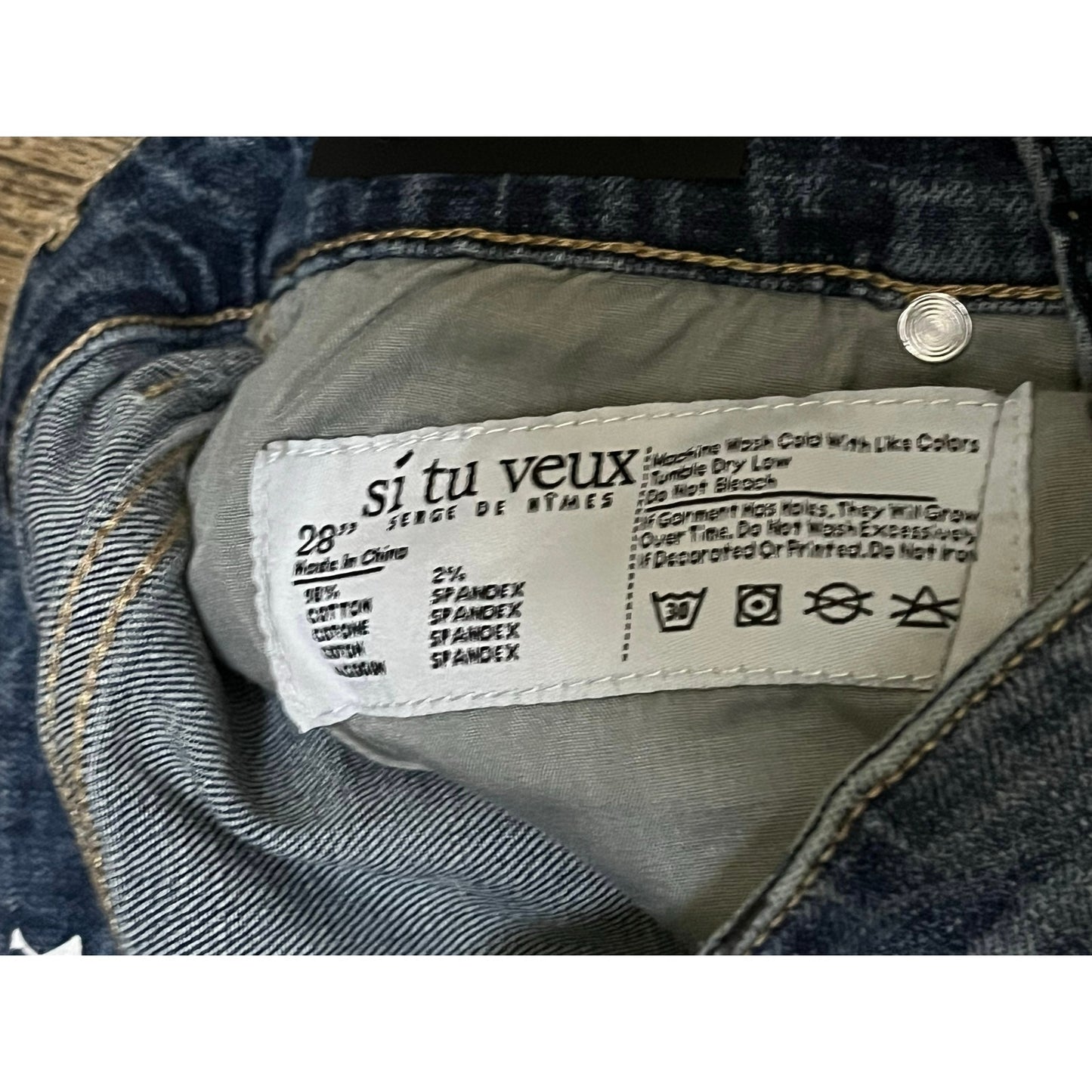 Si Tu Veux Marc Jean Indigo Wash Size 28