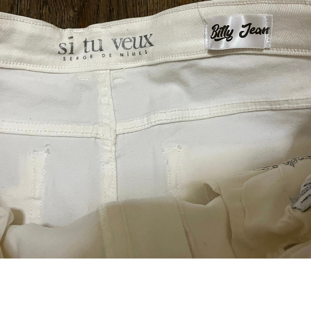 Si Tu Veux All White Mens Superstack Jean’s Size 36