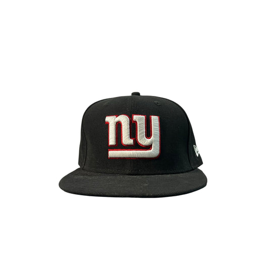 New Era 59fifty New York Giants NFL Black 100% Polyester Fitted Hat Size 7 1/2