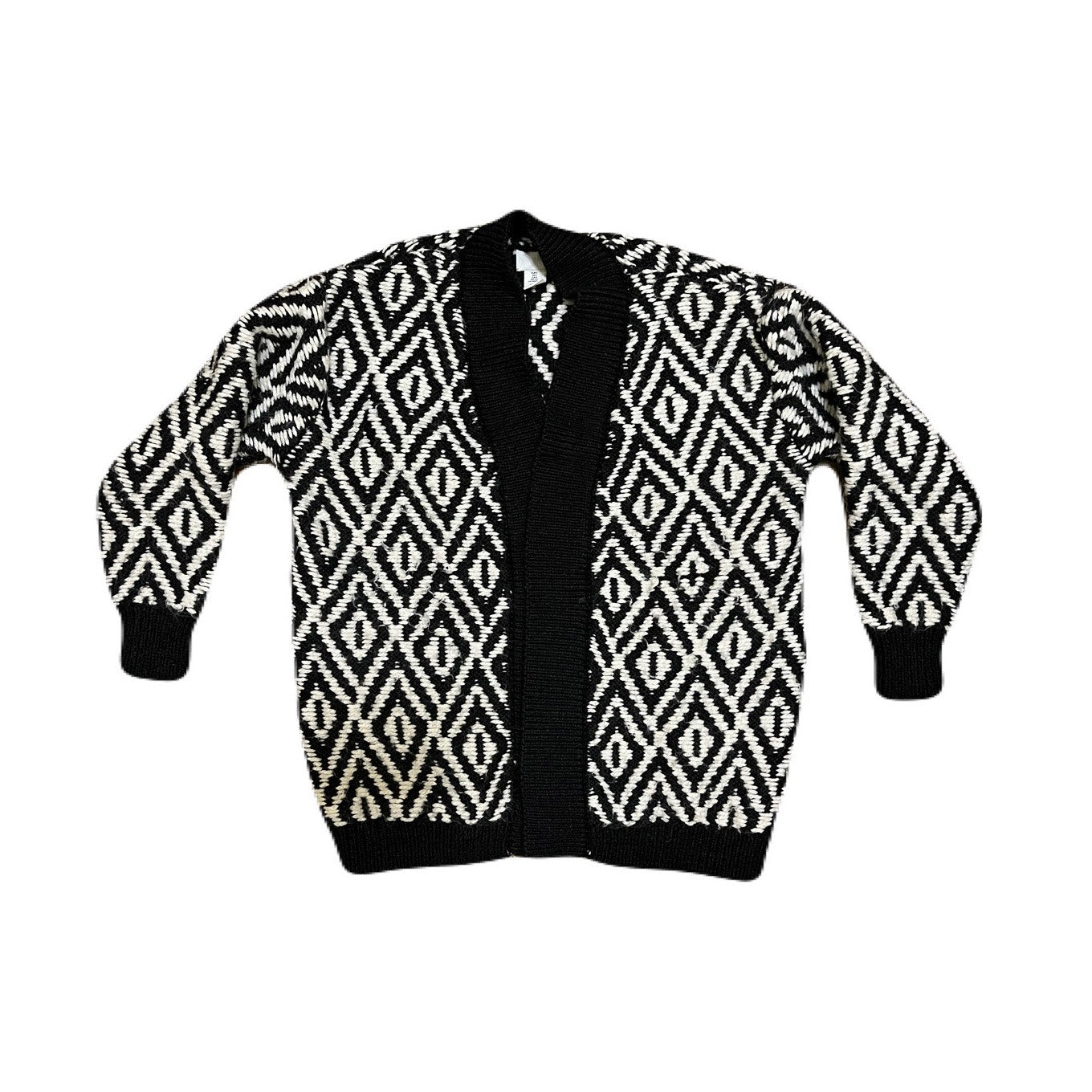 H & M Throw Over Black & White Throw Over Sweater Size Small In