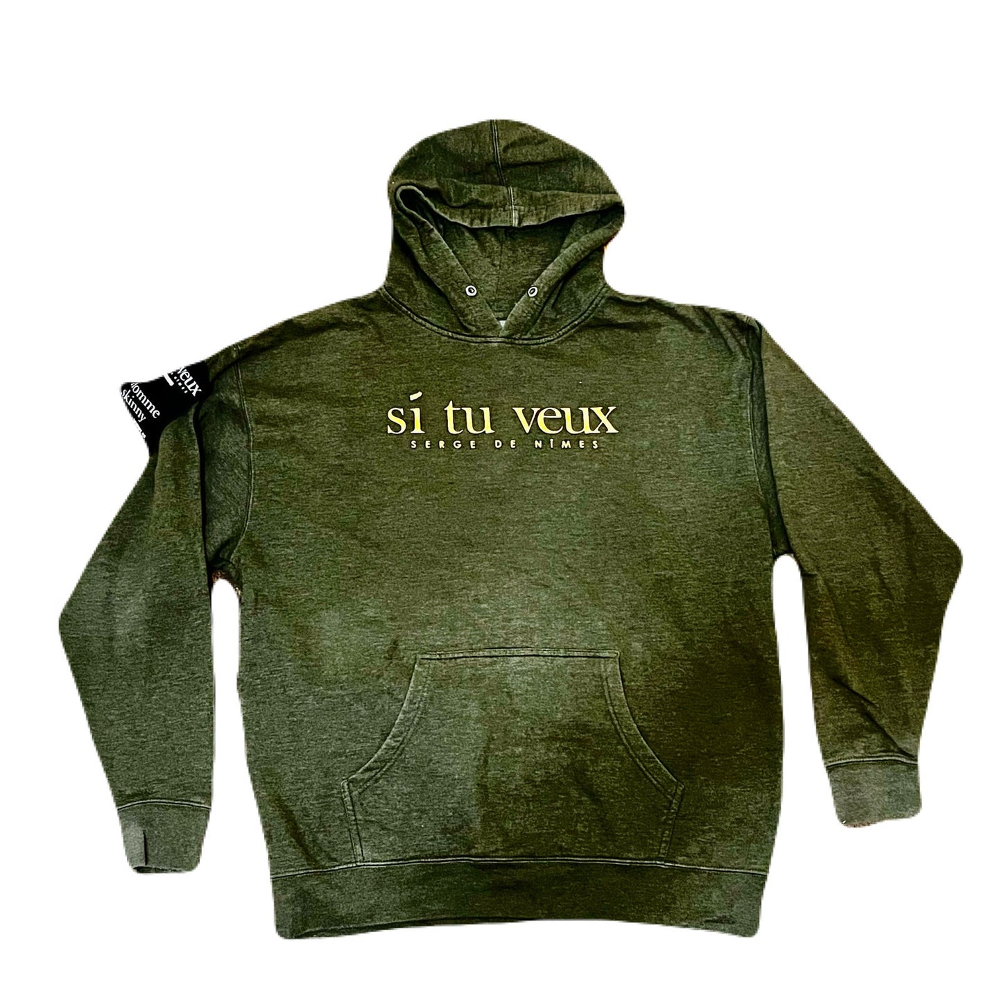 Men’s Dark Green Si Tu Veux Hoodie Size 2XL