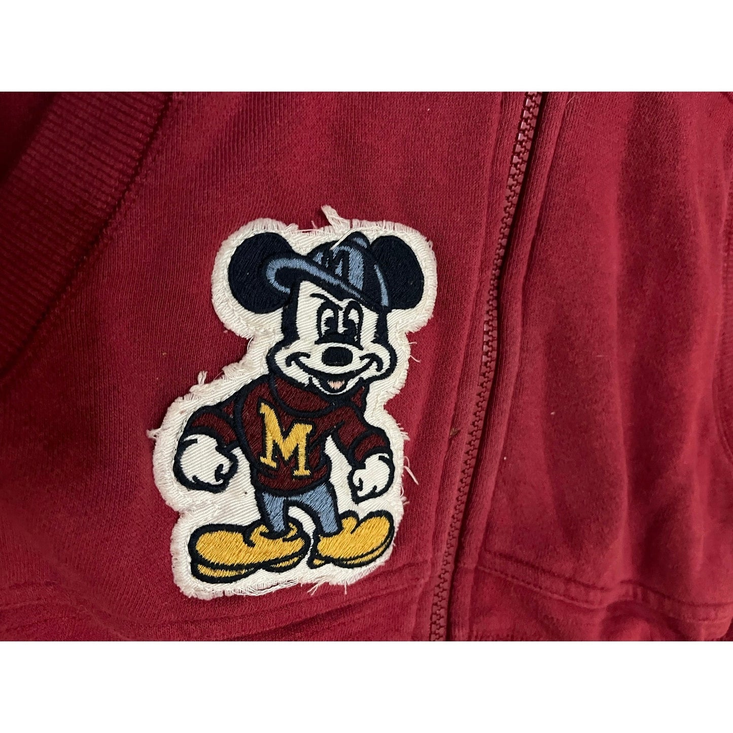 Burgundy Mickey Mouse hoodie Size Large