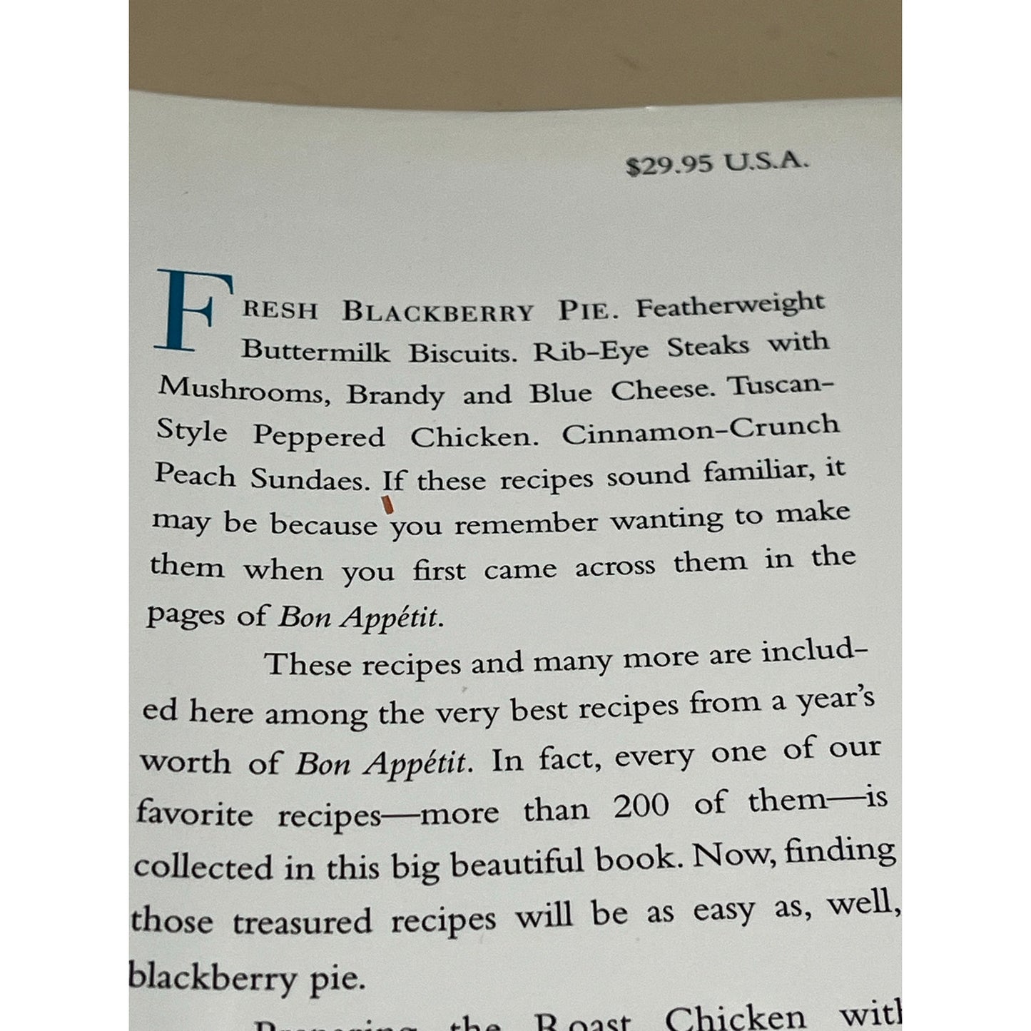 Vintage 1999, "The Flavors Of Bon Appetit 1999" Hardcover Book