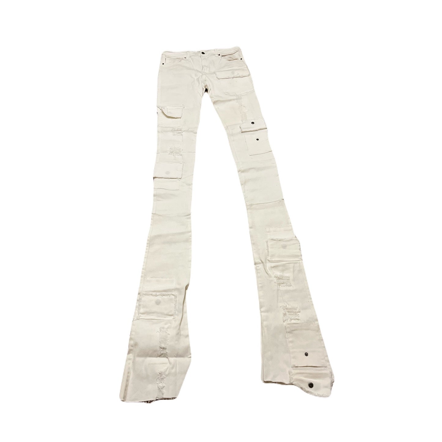 Si Tu Veux All White Mens Superstack Jean’s Size 36