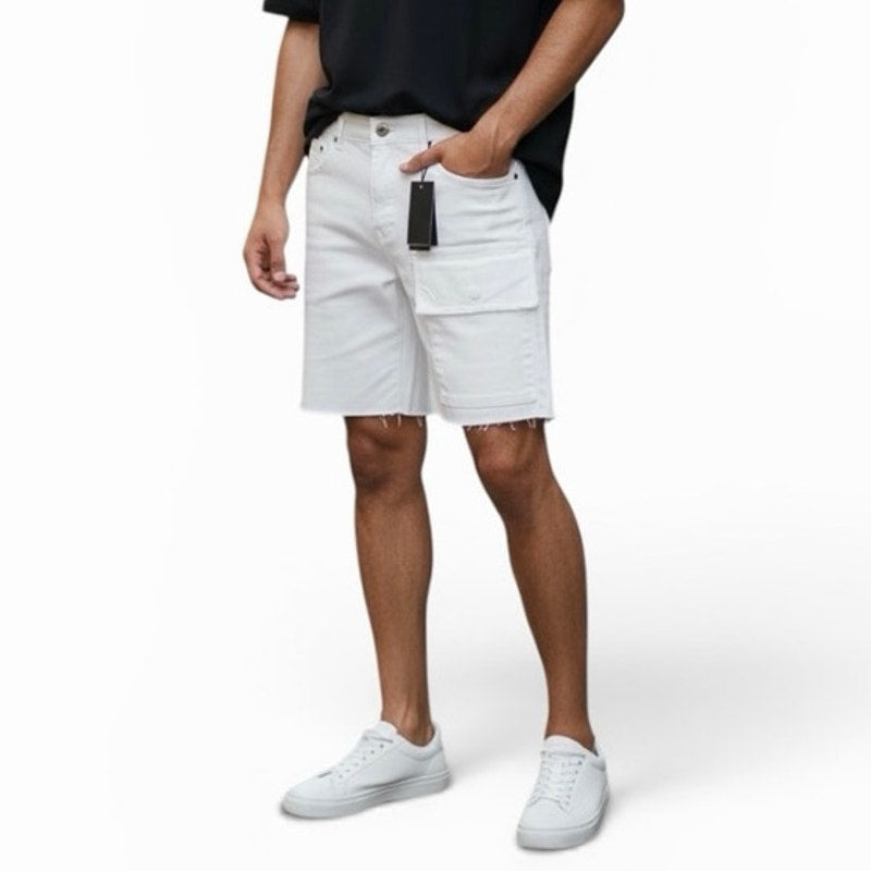 Si Tu Veux TV0013-White Brutini Cargo Jean Size 32/32