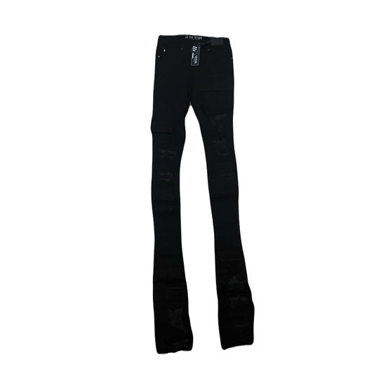 Si Tu Veux Brutini Jeans Jet Black Superstack Men’s Size 38