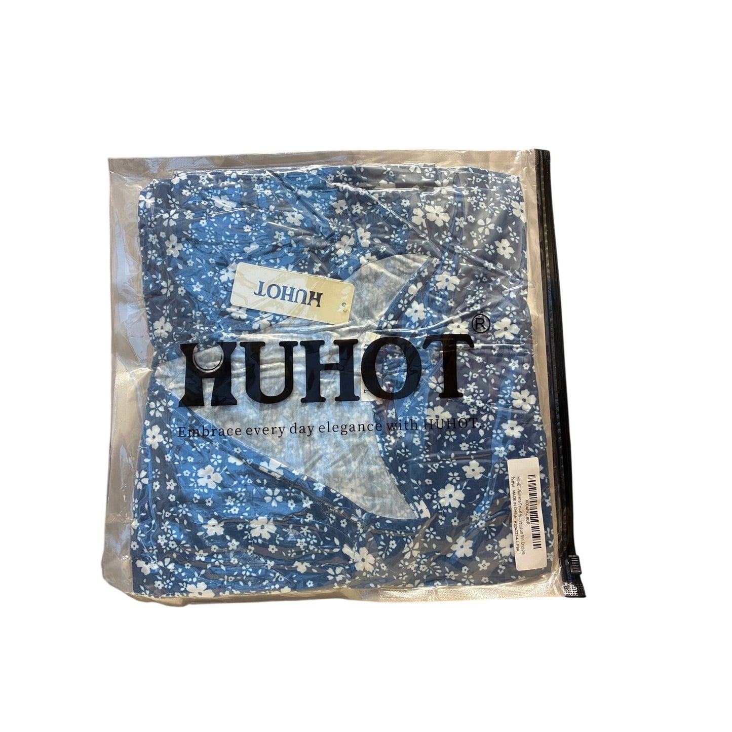 huhot women's casual summer vacation mini dress blue size Large